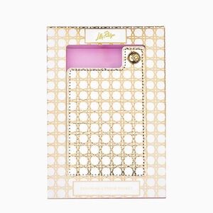 Lilly Pulitzer Expandable Phone Pocket | Gold Metallic Caning